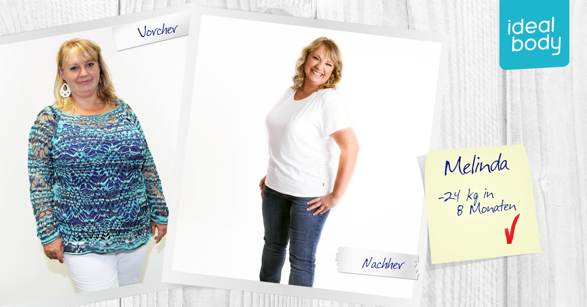 Melinda verlor in 8 Monaten insgesamt 24 Kilo.